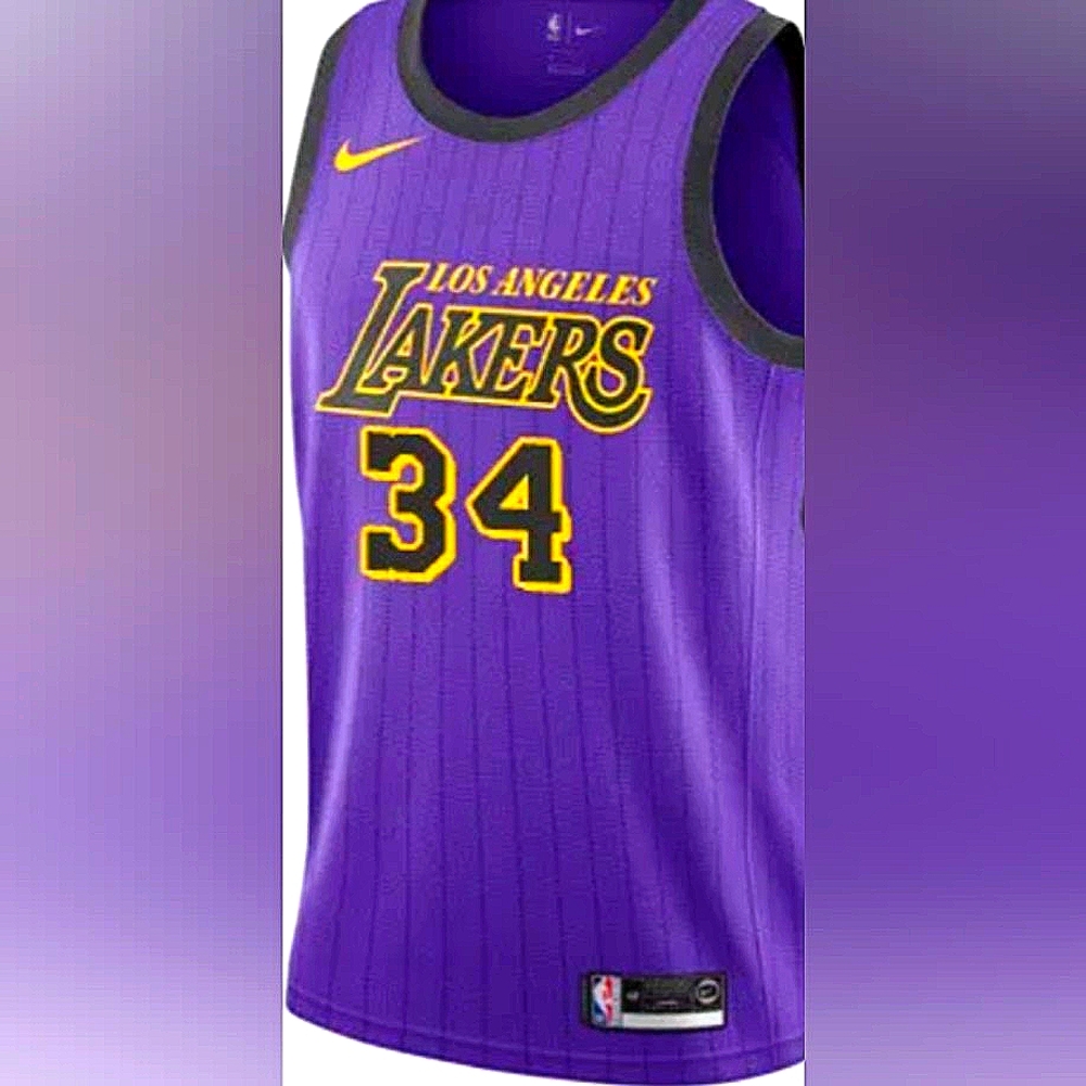 Shaquille O'Neal LA Lakers Nike Dri-Fit NBA Purple Jersey